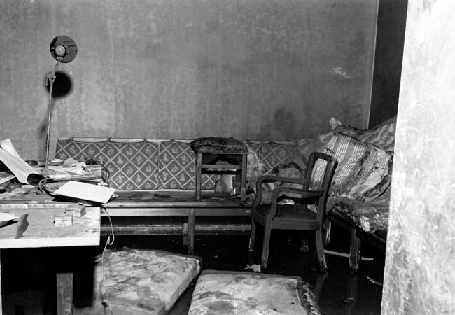 La pièce où Hitler s'est suicidé, dans son bunker