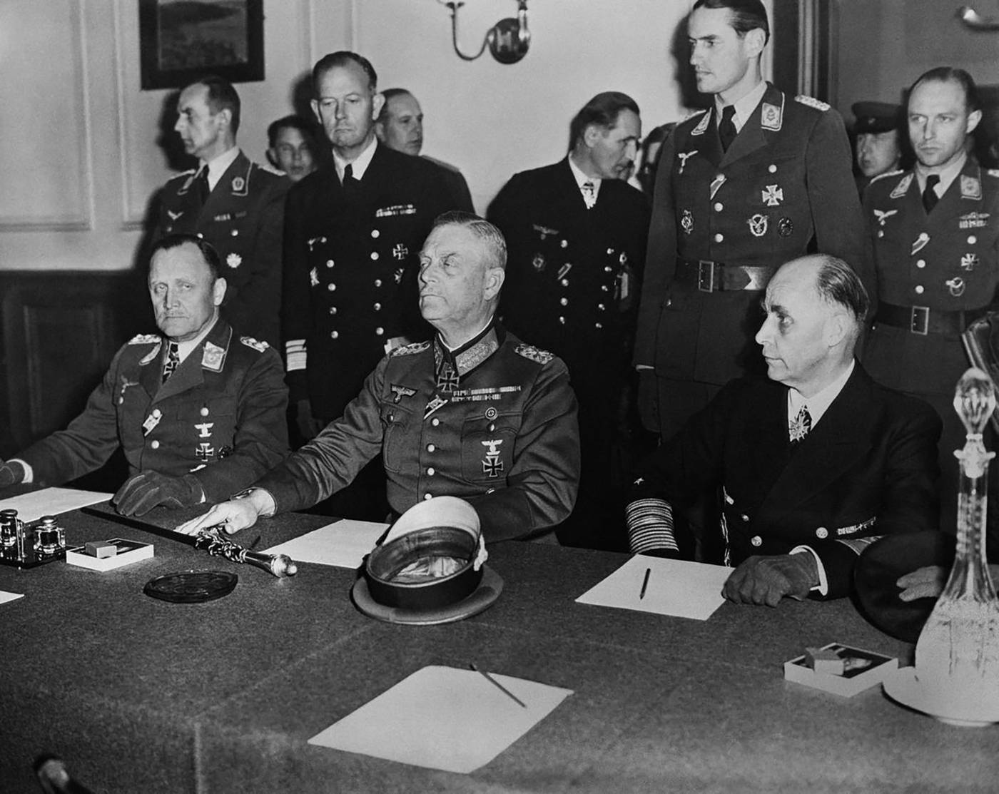 Signature de la capitulation allemande, le 7 mai, &agrave; Reims