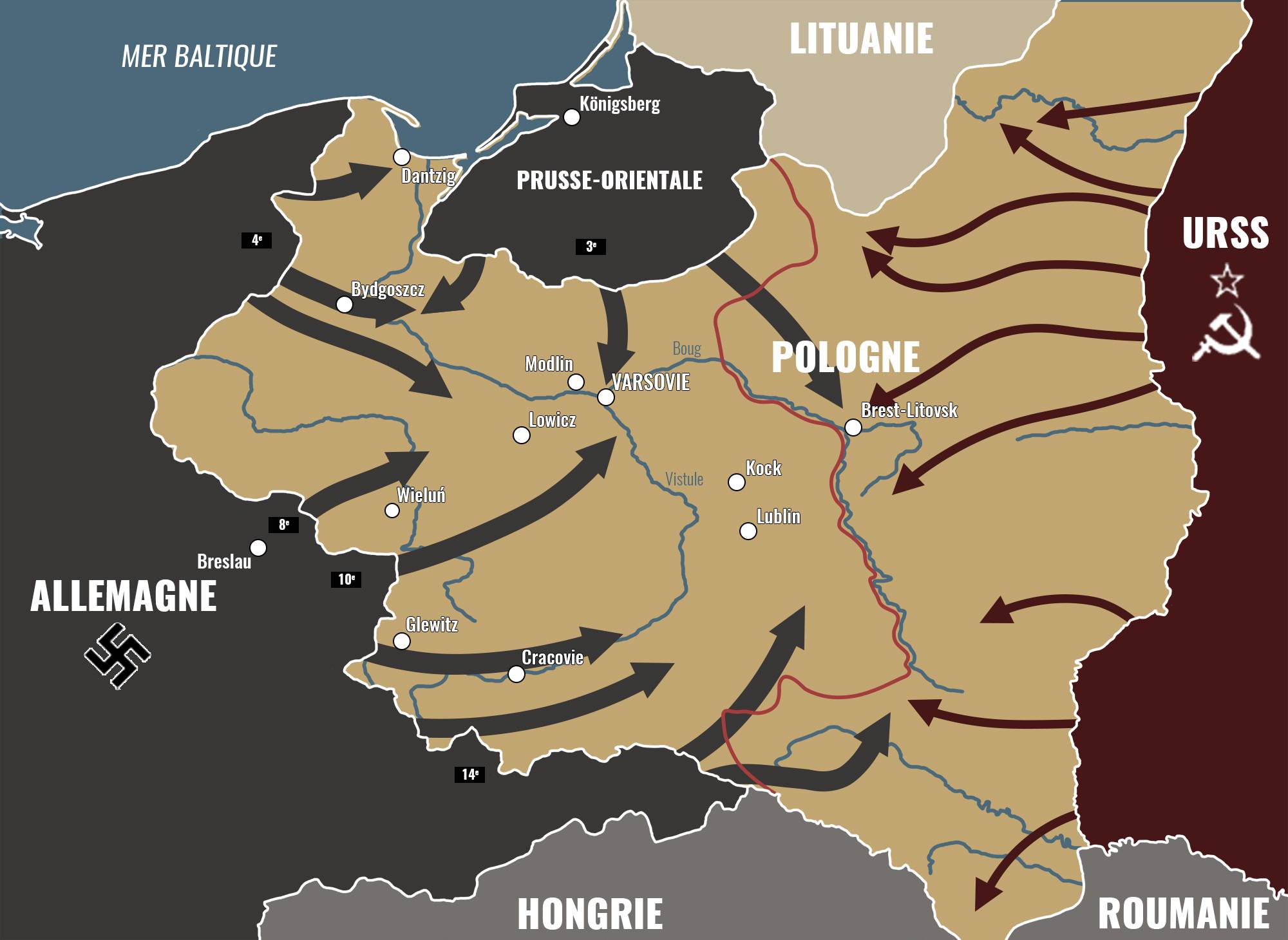 Carte de la campagne de Pologne