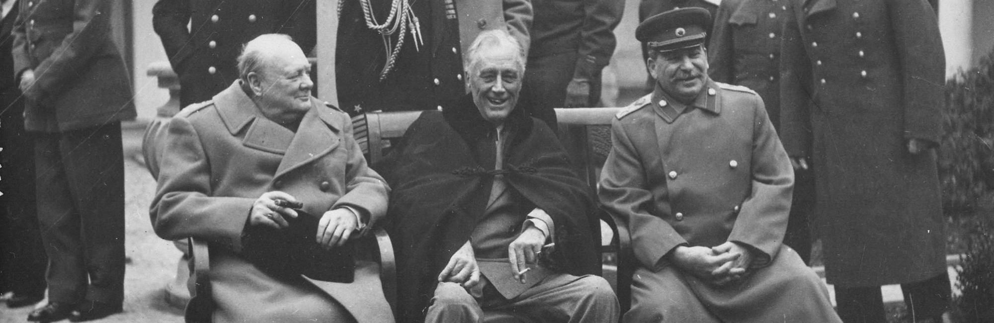 Conf&eacute;rence de Yalta (1945) entre Churchill, Roosevelt et Staline